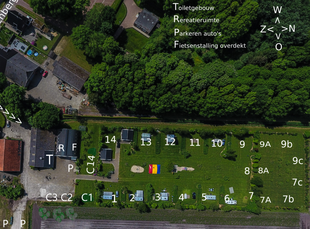 plattegrond camping prive sanitair op de plaats Overijssel Vechtdal