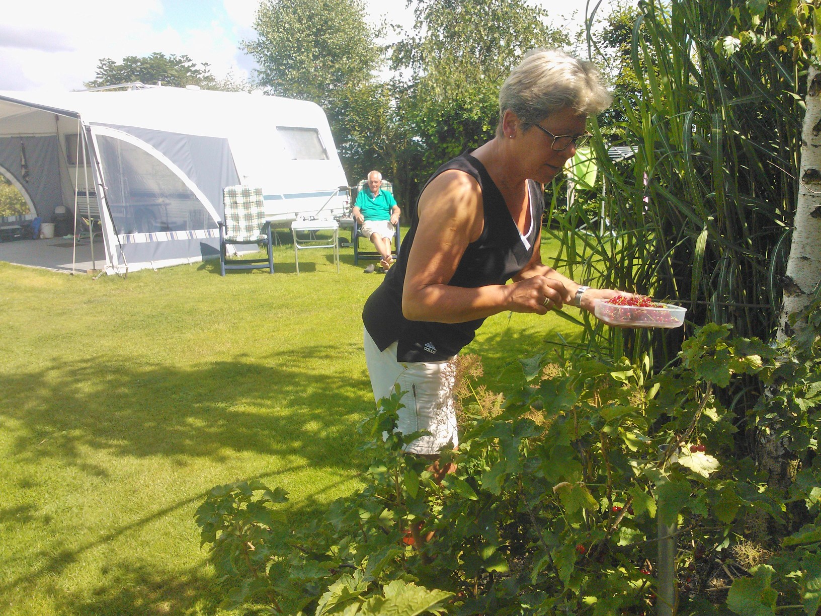 besjes eten vanaf de kampeerplaats